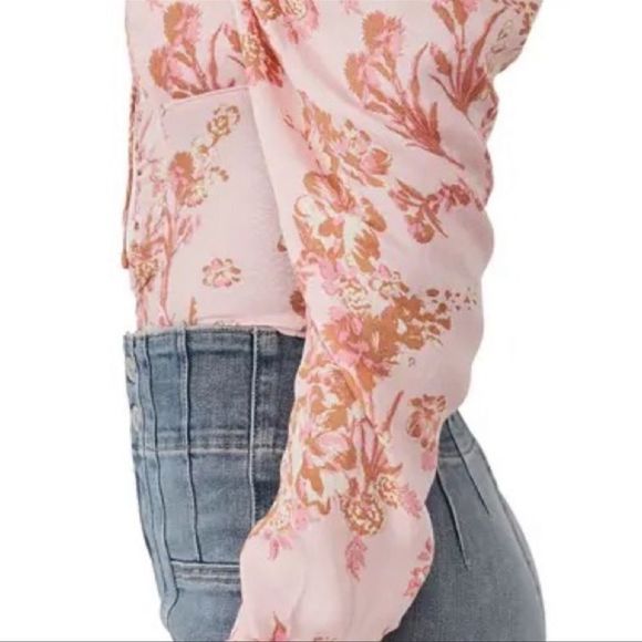 FREE PEOPLE | Hilary Printed Top in Pink Combo - Picture 2 of 5